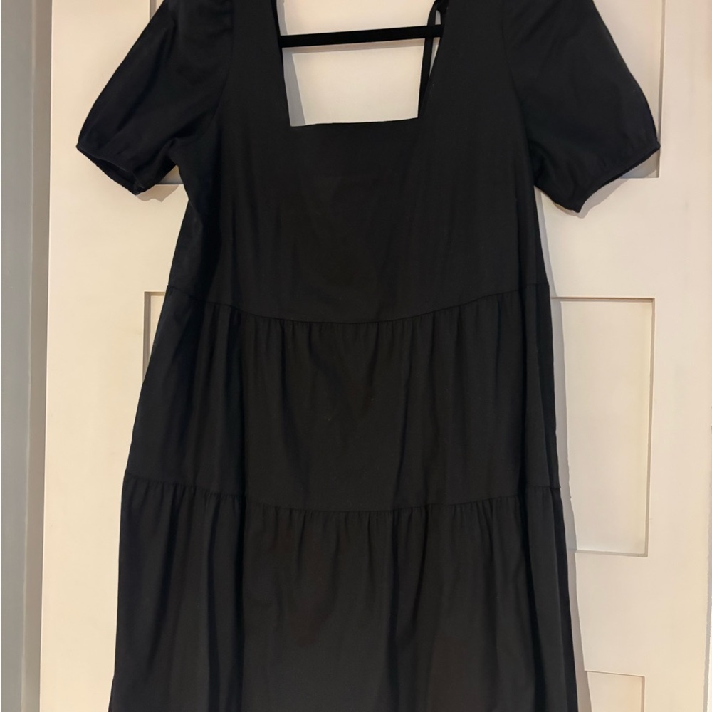 Black Puff Sleeve Mini Sundress